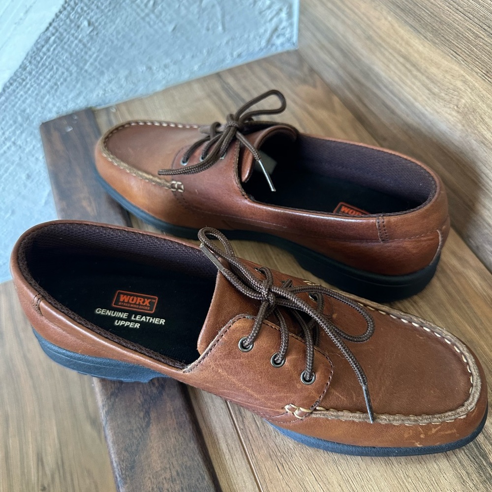NWOB Red Wing Worx Women Brown Leather Lace Up Oxfords Shoes Size 8